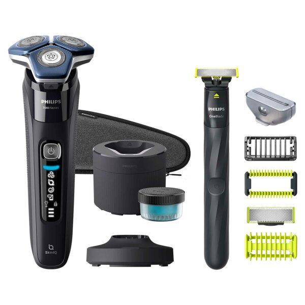 PHILIPS Shaver Series 7000 S7886/78 black Nass- & Trockenrasierer OneBlade Elektrorasierer