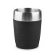 EMSA TRAVEL CUP 0,2 L Edelstahl mit Silikon-Manschette schwarz 514514